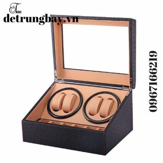HỘP ĐỰNG ĐỒNG HỒ CƠ 4 XOAY 6 TĨNH VỎ DA