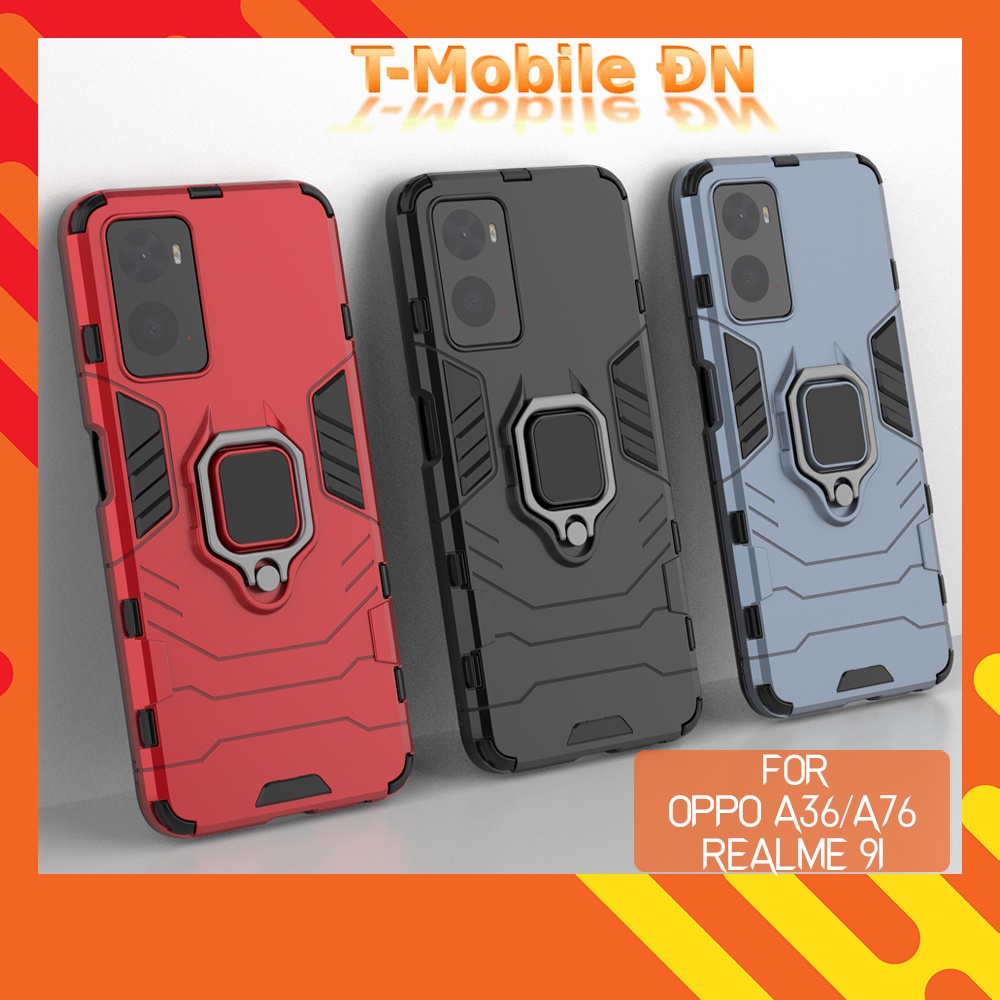Ốp lưng Oppo A52 A53 A54 A55 A57 A16 A36 A76 A74 A92 A93 A94 A95 4G 5G iron man chống sốc kèm nhẫn iring