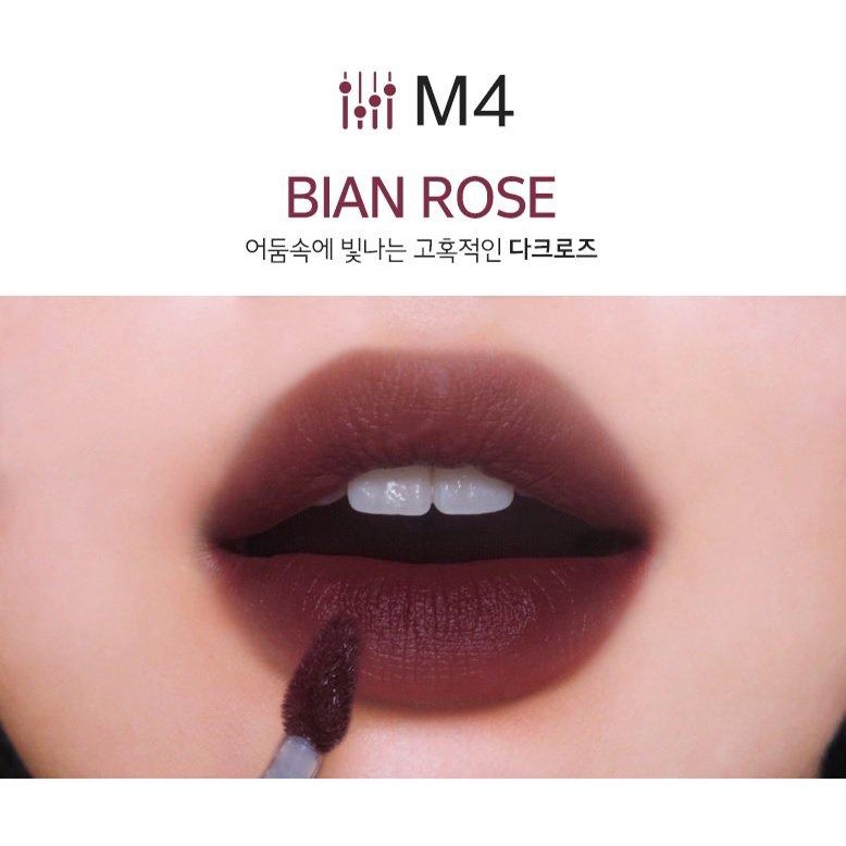 Son kem lì Merzy Bite The Beat Mellow Tint 4g-M4 Bian Rose: đỏ mận