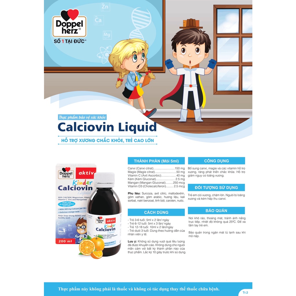 Bộ đôi Thông minh cao lớn Kinder Omega3 Syrup và Calciovin Liquid Doppelherz