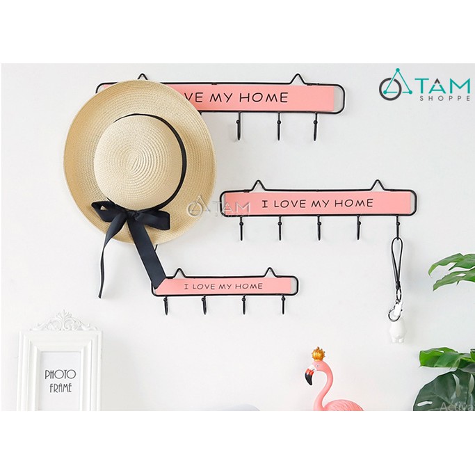 [LOẠI 1] Móc treo đồ gắn tường sắt mỹ thuật I LOVE MY HOME số 06