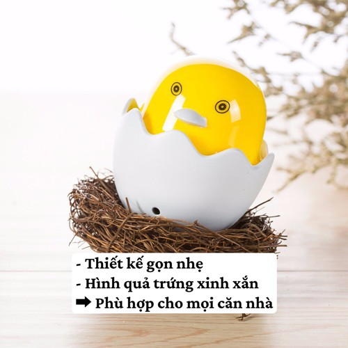 Đèn ngủ SALE Đèn ngủ cảm ứng ánh sáng thông minh tự động sáng khi trời tối hình quả trứng gà con dễ thương giá rẻ