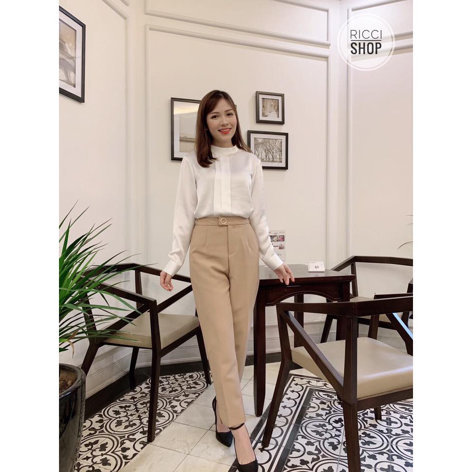 Quần vải trơn cúc tròn O