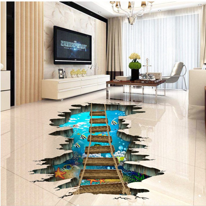 Miếng dán trang trí sàn nhà 3D 60x90cm - King's Garden