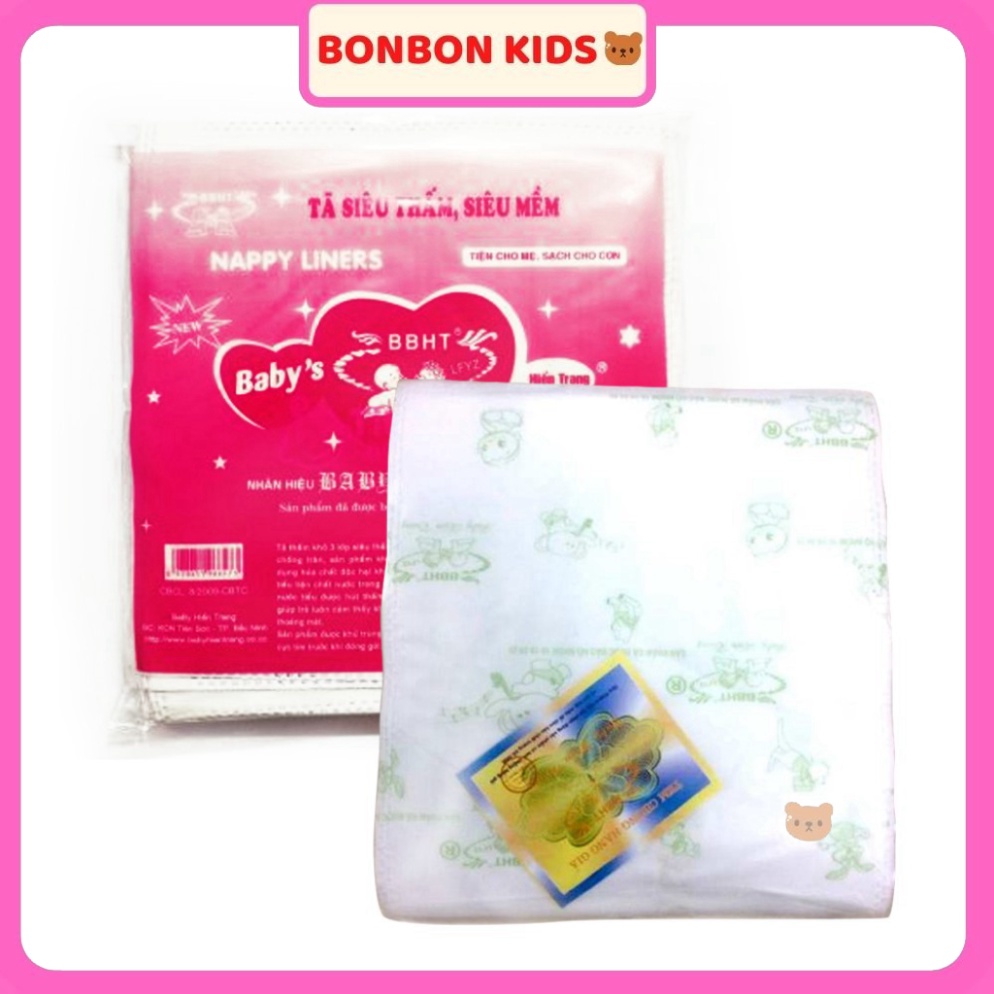 Combo 2 gói Miếng lót phân xu chống thấm 3 lớp Hiền Trang (gói 17 tờ) BONBON KIDS