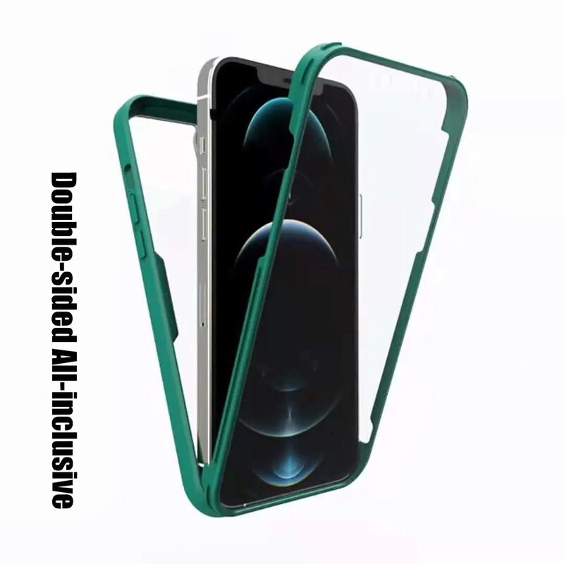 For iPhone 14 pro max Ốp Điện Thoại Trong Suốt Mặt Nhám Bảo Vệ 360 Độ + Miếng Dán Màn Hình Cho iPhone 13 12 11 Pro Max