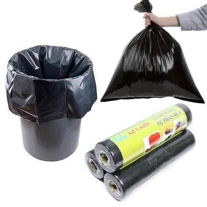 Cuộn Túi rác Cty An Lành, túi đựng rác đen tự phân hủy chất liệu cực dai - 0.5kg/ 1 cuộn Kích thước 53cm x 63cm
