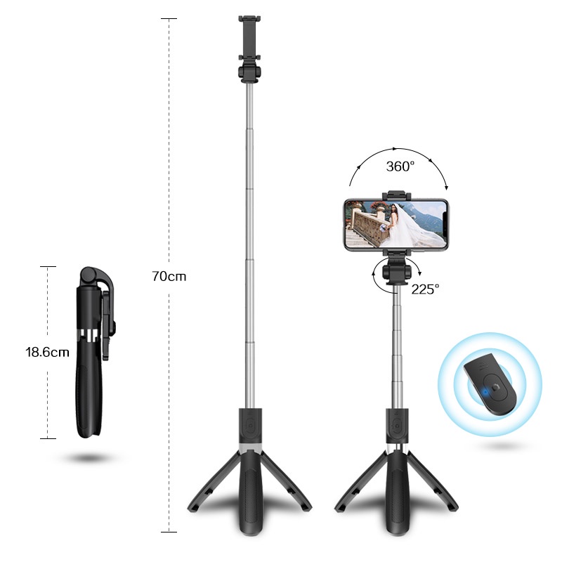 (ẢNH THẬT) Gậy Chụp Ảnh Tự Sướng Bluetooth 3 Chân Đa Năng – Tripod K07, Chụp Hình Selfie, FULL HỘP, kèm diều khiển từ xa