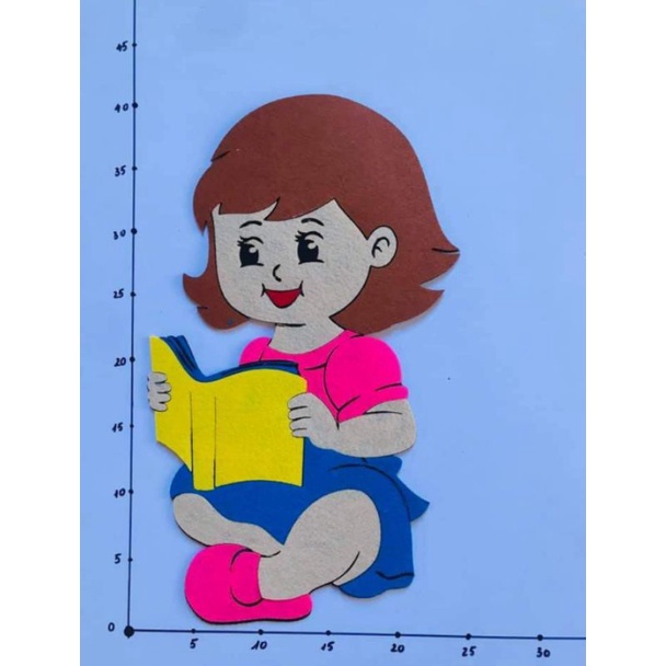 Hình rời bé gái đọc sách