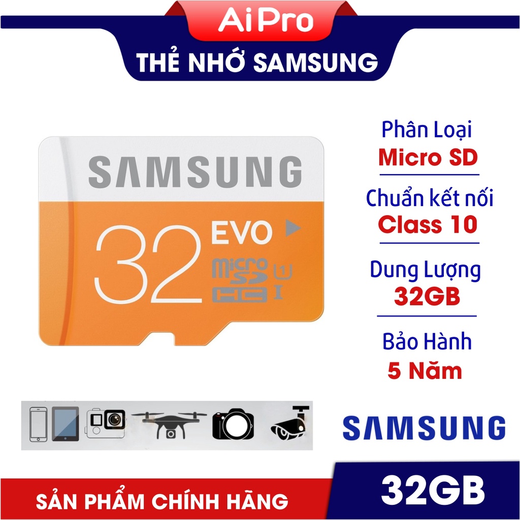 Thẻ Nhớ MicroSD Samsung 64GB -  Hàng nhập khẩu - Bảo Hành 5 năm