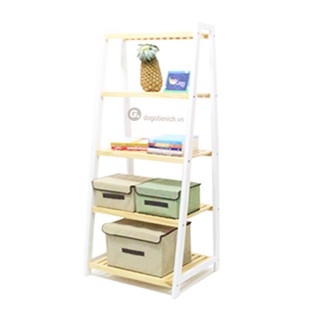 Kệ Sách Gỗ Đa Năng Chữ A Màu Phối 5 Tầng Nan Đồ Gỗ Tiện Ích HCM