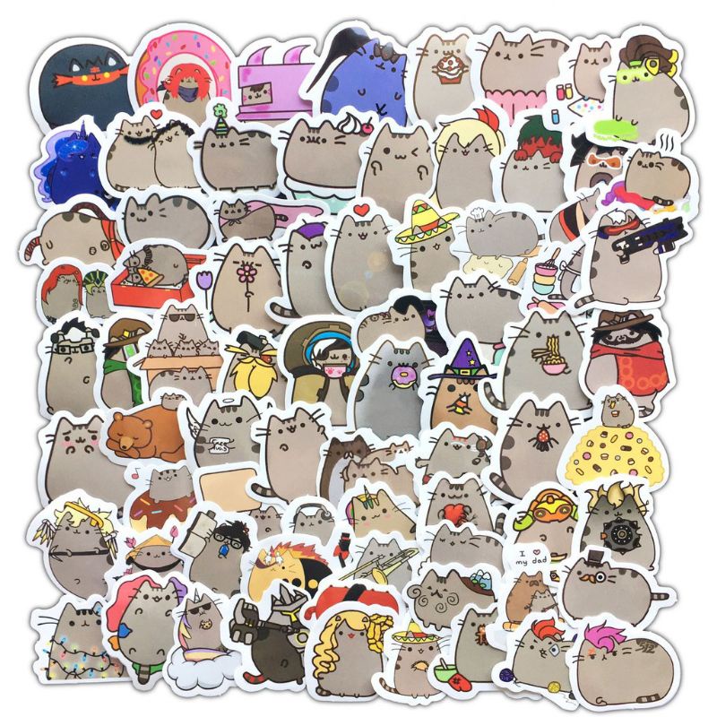 Set 100 Tấm Sticker Hình Mèo Xinh Xắn MÃ ST2133
