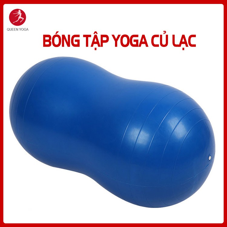 Bóng Tập Yoga Củ Lạc Queen Yoga Chống Nổ Bóng Dày 2mm - Tặng Bơm Bóng Và Phụ Kiện - Banh Tập Yoga GYM Thể Dục Tại Nhà