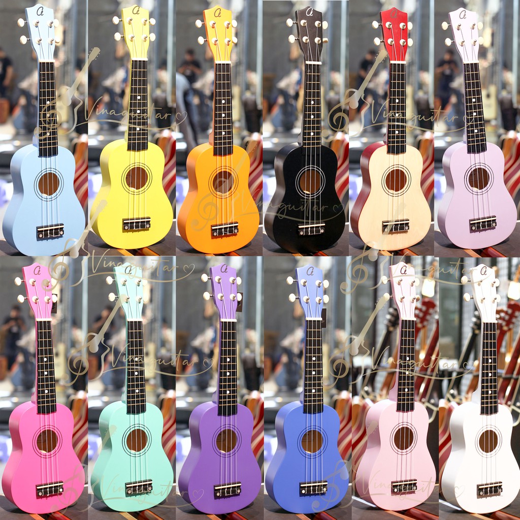 Đàn ukulele full gỗ VU-M2C-T05 soprano concert cần gỗ- tặng full 7 phụ kiện - Vinaguitar phân phối chính hãng