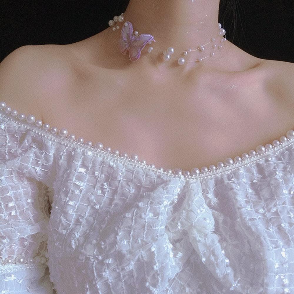 Vòng cổ Mặt Hình Bướm VANES1 Thời Trang Dành Cho Nữ