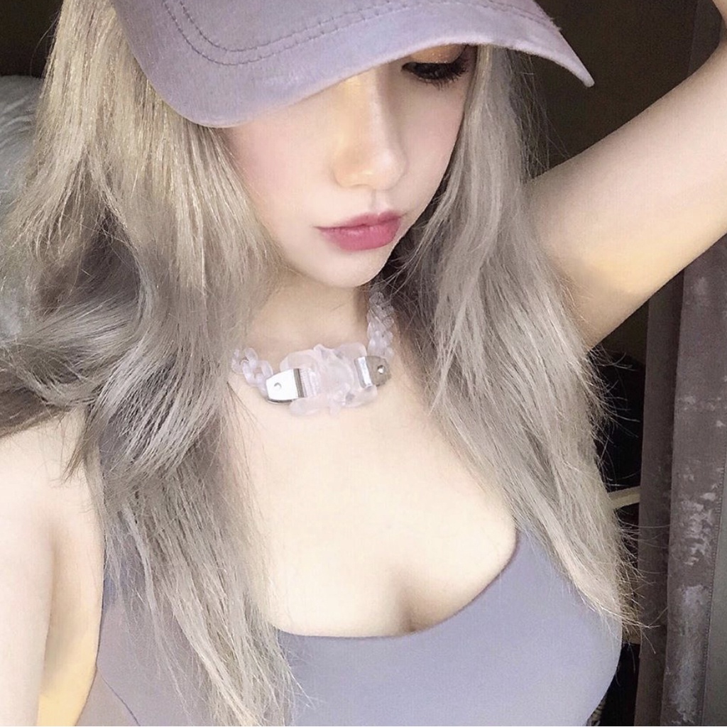 Vòng Cổ Nhựa PVC Trong Suốt Đa Năng Phong Cách Hiphop Đường Phố Cho Nam Nữ