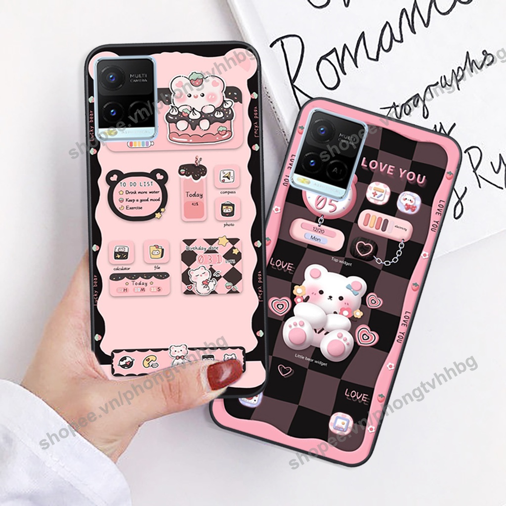 Ốp lưng Vivo Y21 / Y21s / Y33s gấu,thỏ trắng , đồng hồ dễ thương cute cực đẹp