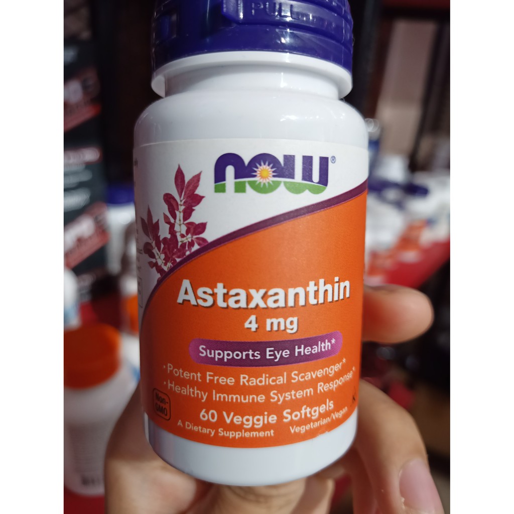 VITAMIN | Tăng Sức Đề Kháng Now Astaxanthin 4mg [60 Viên] - Chính Hãng Tại Shape Store