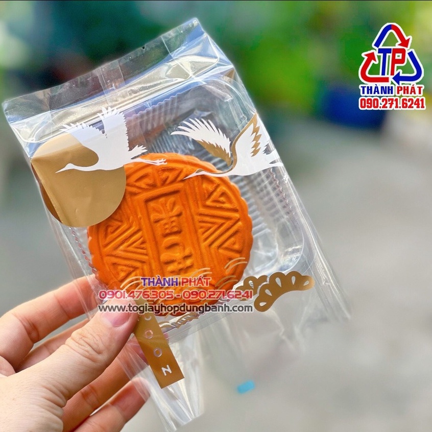 100 Khay kèm túi đựng bánh trung thu 180g-200g - nhiều mẫu túi ép miệng đẹp 2023