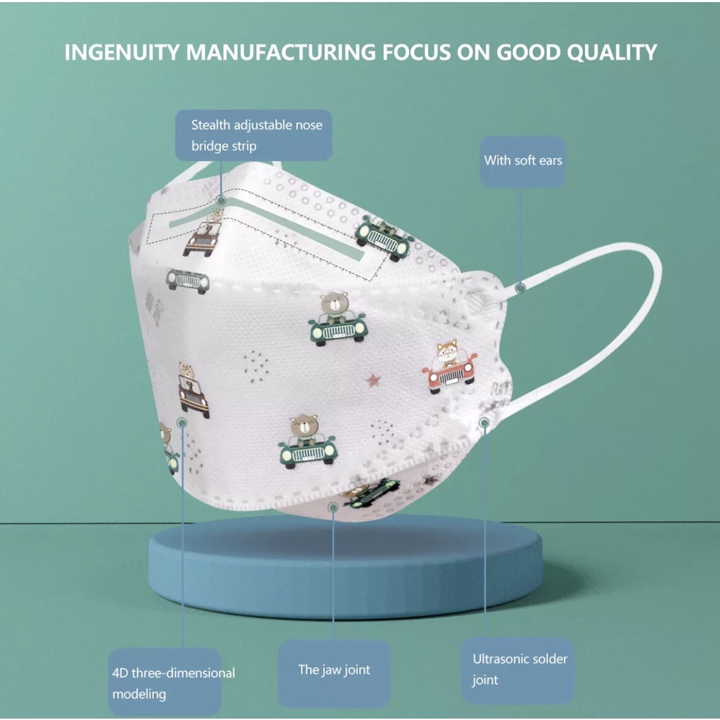 Túi 10 Chiếc Khẩu Trang 4D Trẻ Em Kháng Khuẩn KF94 Tiêu Chuẩn Hàn Quốc | BigBuy360 - bigbuy360.vn