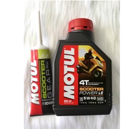 COMBO dầu MOTUL SCOOTER POWER LE 5W40 0,8L + láp motul cho xe ga