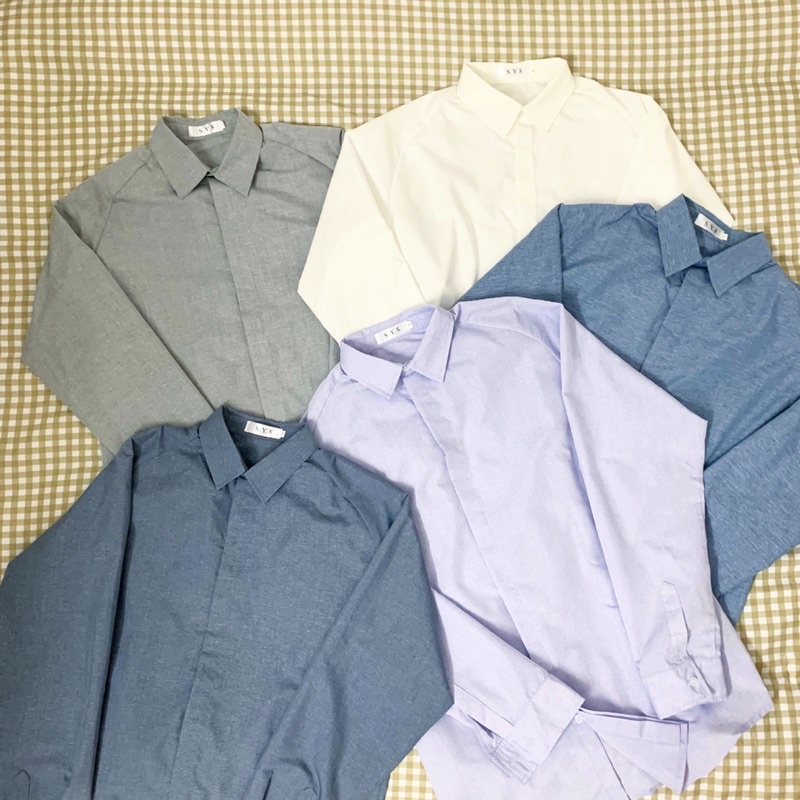 ⭐️ Hidden Button Shirt - Áo sơmi nam nữ giấu cúc