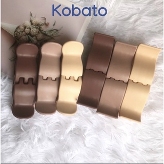Set 3 kẹp tóc càng cua bằng nhựa nhám dẻo không gãy loại 5 răng, 3 răng tông màu chocolate dể thương cho nữ