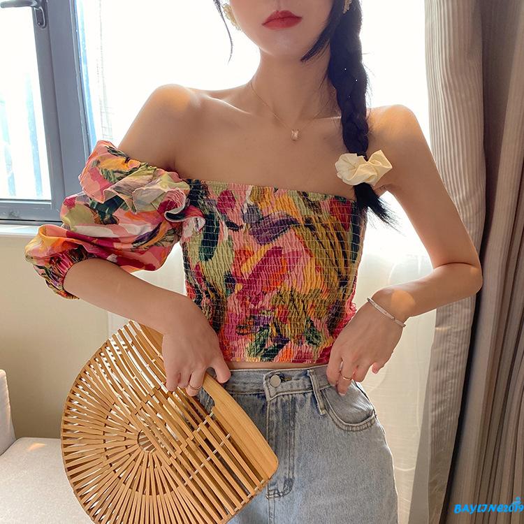 Áo Trễ Vai Họa Tiết Hoa Thời Trang Quyến Rũ Cho Nữ