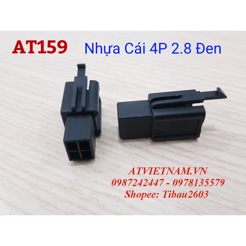 Giắc nhựa đầu Cái 4P 2.8 màu Đen - AT159