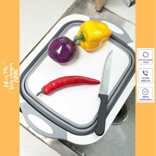 Bộ chậu gấp gọn kèm thớt đa năng | Bộ thớt kiêm chậu gấp gọn tiện dụng 88011