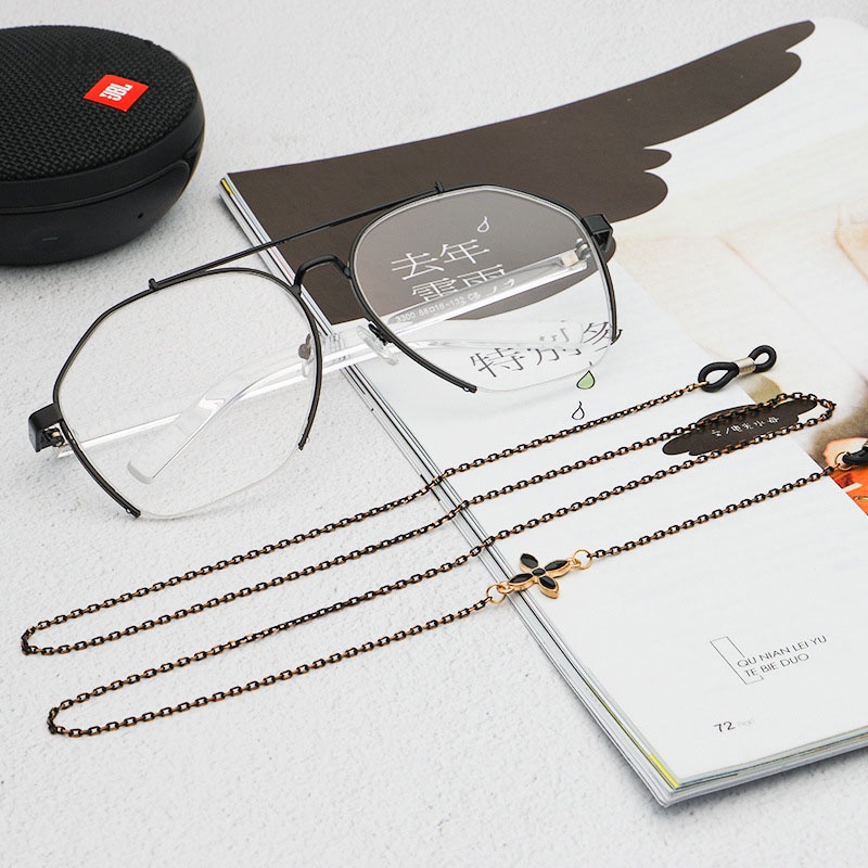 Chuỗi đeo mắt kính chống thất lạc phối mặt phụ kiện và ngọc trai thời trang