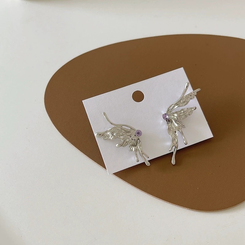 Bông Tai Hình Bướm Đính Đá Phong Cách Cổ Điển Sang Trọng