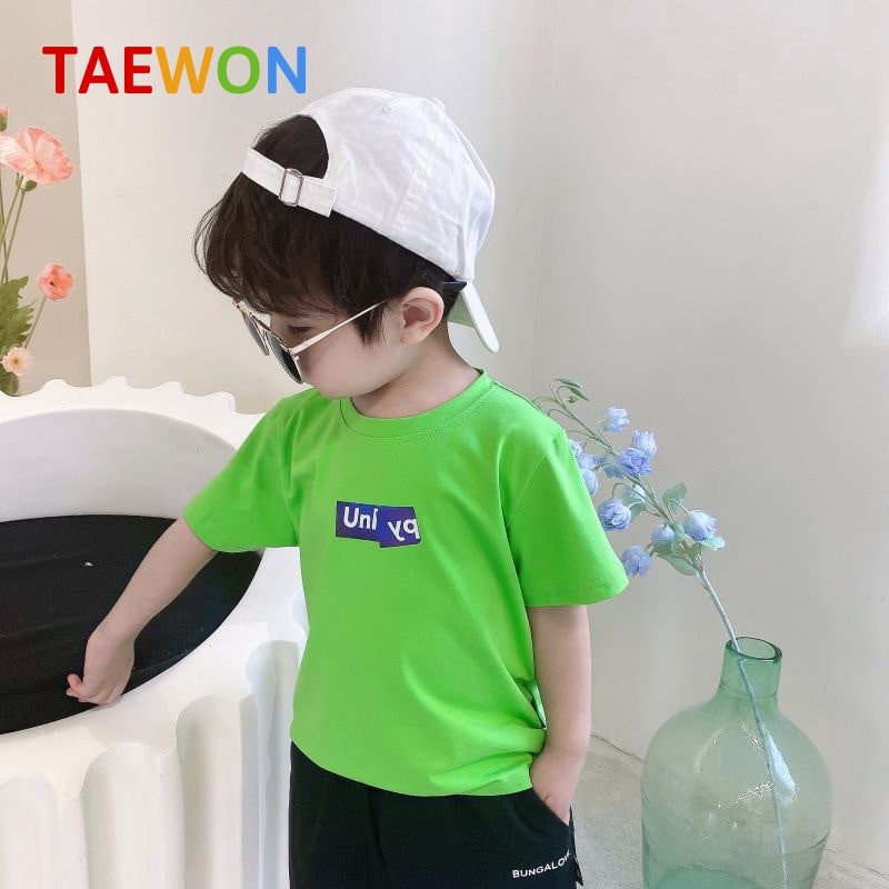 Áo thun cộc tay bé trai bé gái Hàn Quốc cotton xuất dư trẻ em từ 8 đến 22 Kg Taewon Kids AT013