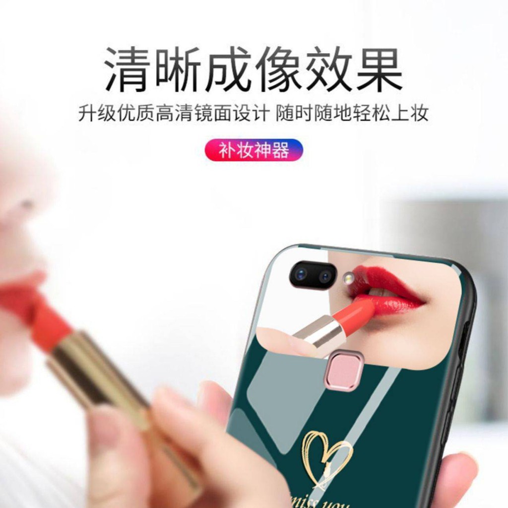 Cặp đôi điện thoại gương trang điểm màu đỏ ròng trí thun ngắn tay | BigBuy360 - bigbuy360.vn