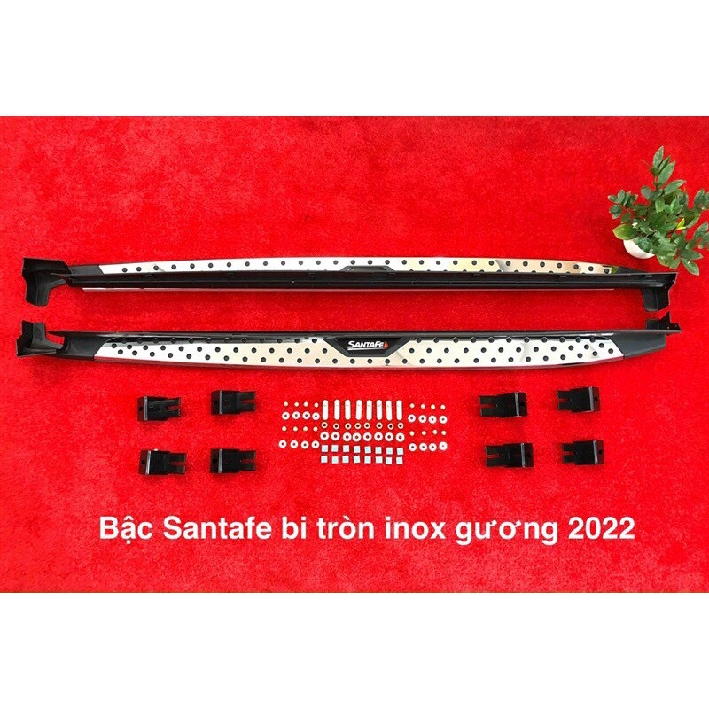 Bậc lên xuống xe Hyundai Santafe 2019 - 2022, Mẫu Chấm Bi cao cấp, bền bỉ chắc chắn