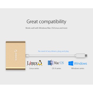 Đầu chuyển đổi Type-C sang HDMI/Type C/USB 3.0 ORICO RCH3A-GD