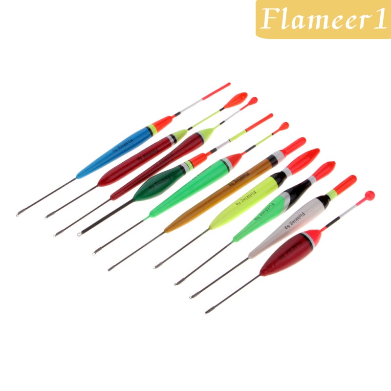 [Flameameer1] Set 10 Phao Câu Cá Dạng Đứng Bằng Gỗ Trọng Lượng 3g / 4g / 5g