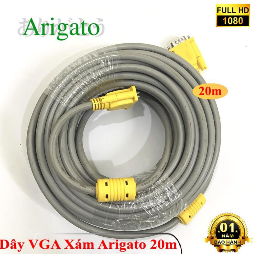 DÂY VGA 20m XÁM ARIGATO ARIGATO ĐẢM BẢO CHẤT LƯỢNG | BigBuy360 - bigbuy360.vn