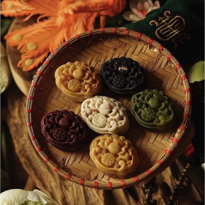 Khuôn trung thu lò xo 1 mặt bông sen 50g (M220)