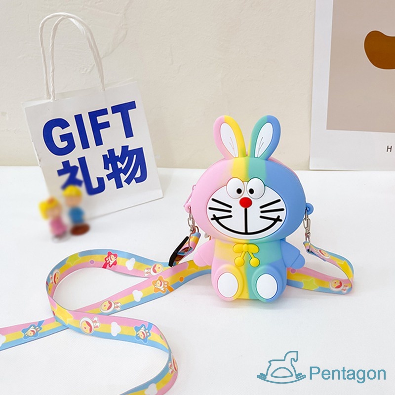 Túi Đeo Chéo Bằng Silicon Họa Tiết Hoạt Hình Phong Cách Phương Tây Cho Bé