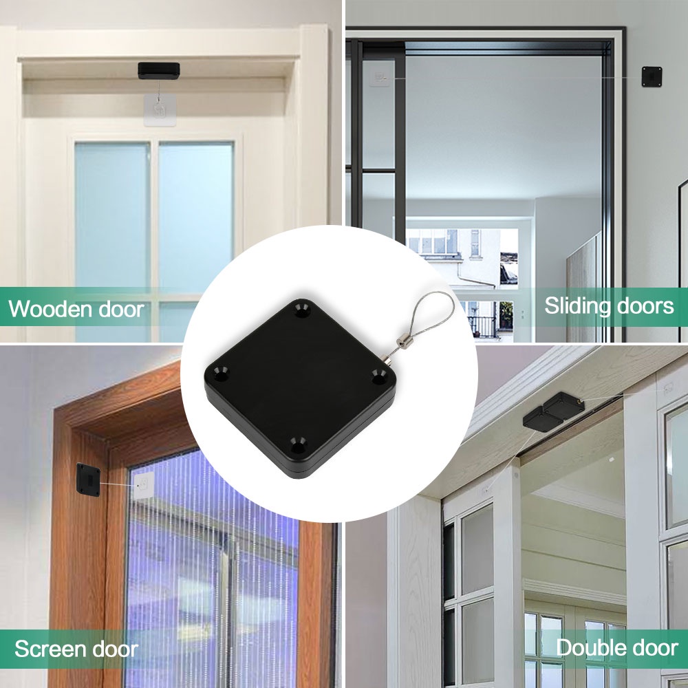 Cảm Ứng Tự Động Đóng Cửa Kéo Dây Hộp Văn Phòng Store Đóng Mở Tự Động Mà Không Cần Khoan, phù Hợp Với Một Móc Đơn Trong Suốt Không Có Dấu Vết Xám Trầy Xước.
