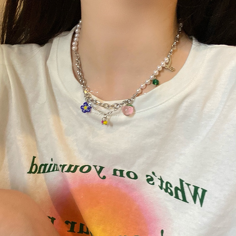 Vòng cổ Chuỗi Hạt Hình Quả Đào Đơn Giản