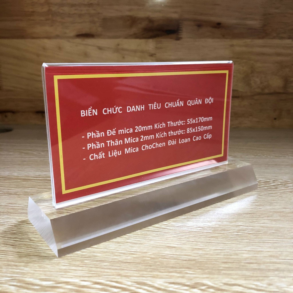 Biển Chức Danh Mica Tiêu Chuẩn Quân Đội - 1 bộ