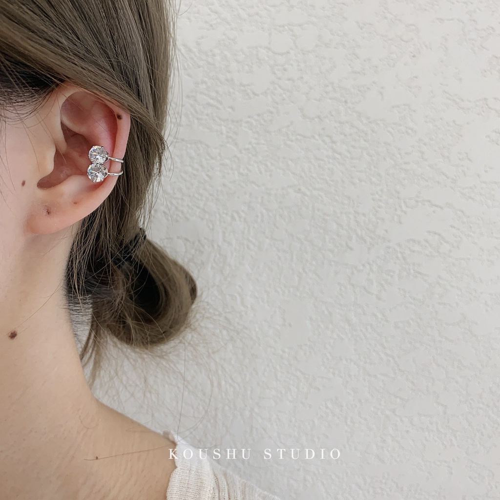Khuyên Tai Đính Đá Phong Cách Hàn Quốc Đơn Giản Dễ Phối Đồ Dành Cho Nữ