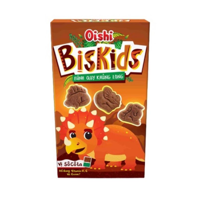 Combo 10 hộp bánh quy Biskids khủng long oishi 35g