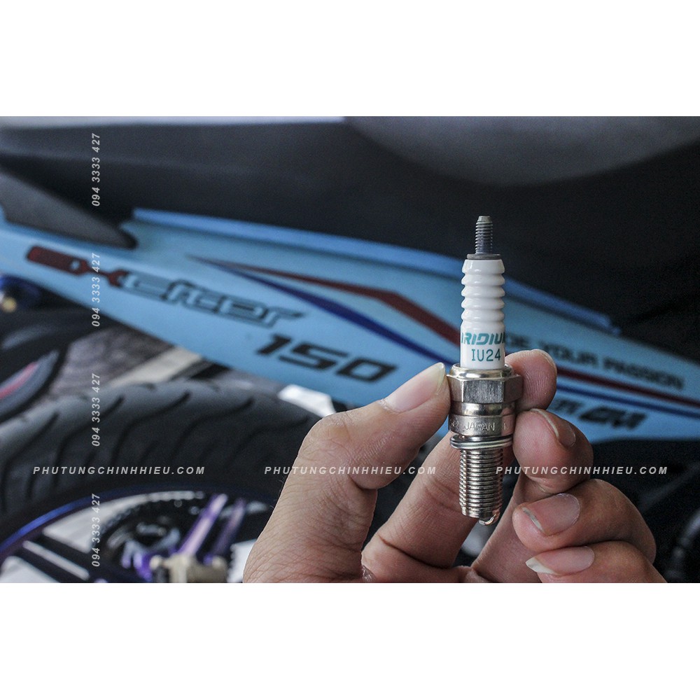 Bugi Denso Iridium IU24 NVX, Exciter 135/150, Raider, Air Blade 125 - 100% Hàng chính hãng