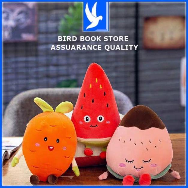 Gấu bông min gối ôm quả dưa hấu mềm mịn chất miniso Bird book