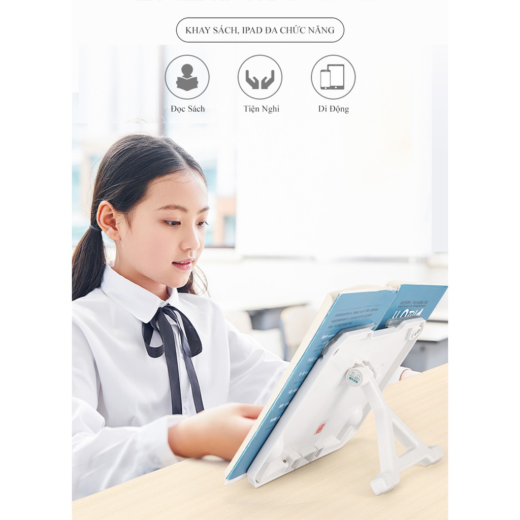 KHAY ĐỂ SÁCH VÀ IPAD CAYABE CHO BÉ HỌC BÀI SAY MÊ CHỐNG GÙ, CHỐNG CẬN