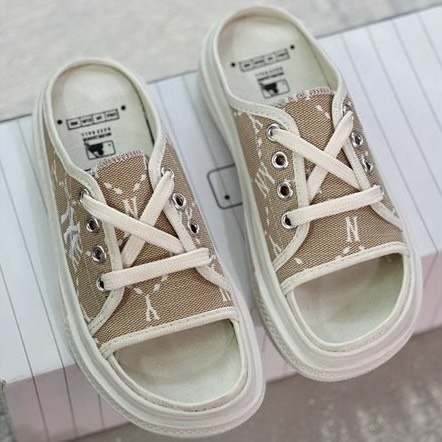 Giày Nữ Sục Hở Mũi , Giày Sục NY Quai Vải canvas Thời Trang Phong Cách Hàn Quốc