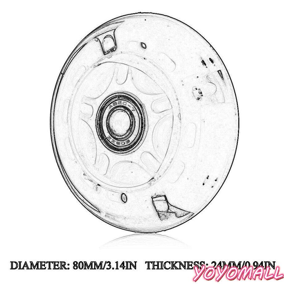 Bánh xe mini có đèn led nhấp nháy phía sau 80mm cho xe scooter
